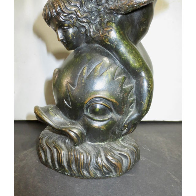 Grand Tour Bronze of Winged Eros on Dolphin For Sale - Image 9 of 11