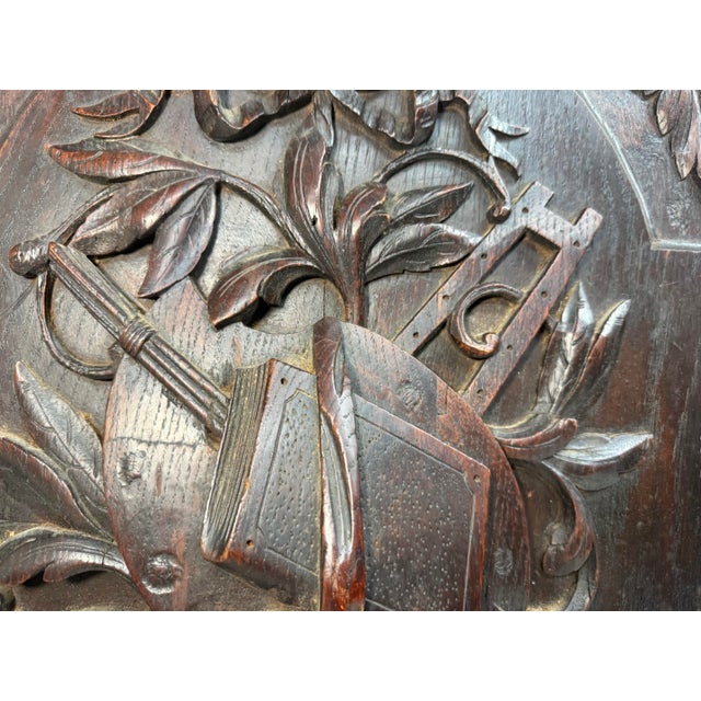 19th Century Large Antique 19th Century Architectural Salvage Art Theme Door Sculpture Panel For Sale - Image 5 of 13