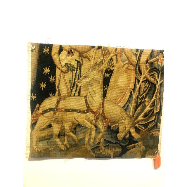 Gothic Italian Hand Woven Wool Tapestry Fragment For Sale - Image 3 of 8