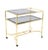 Metal Mid-Century Modern Solid Brass Square Profile Serving Cart on Wheels For Sale - Image 7 of 11