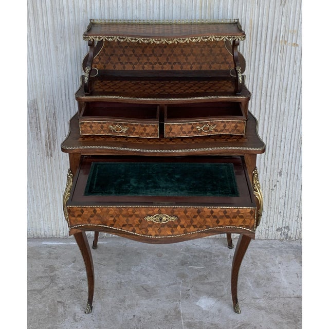 19th Century French Napoleon III Kingwood and Black Ebonized Writing Table 1850s For Sale In Miami - Image 6 of 13