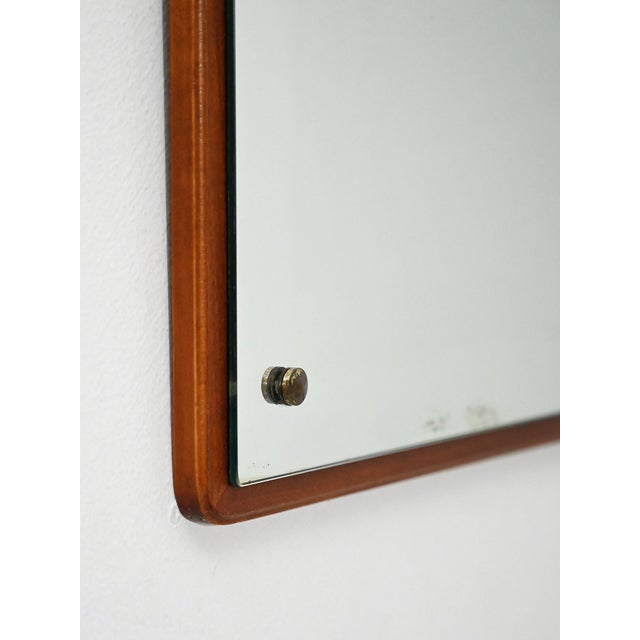 Brown Square Teak Mirror, 1960s-1970s For Sale - Image 8 of 10