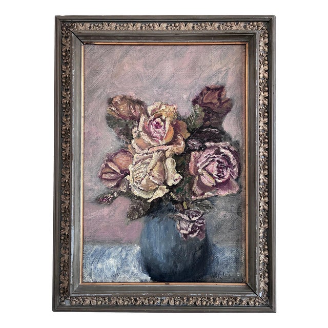 Still Life Composition, 1960s, Oil Painting on Canvas, Framed For Sale