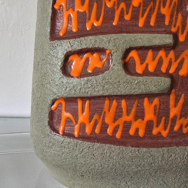 Beige 1960s Mid Century Modern Ceramic Vase, Es Keramic For Sale - Image 8 of 12