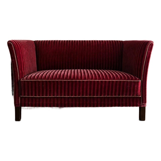 Danish Mohair Loveseat in the Henningsen Style, Denmark, Circa 1960s For Sale