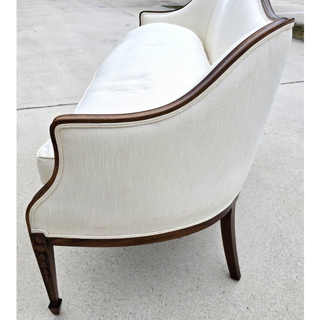 Early 20th Century Anitque Mahogany Serpentine Hepplewhite Style Sofa For Sale - Image 5 of 18
