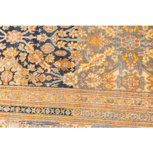 Textile Late 19th Century Antique Haji Jalili Tabriz Rug 4'5'' X 5'4'' For Sale - Image 7 of 10