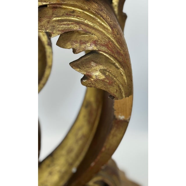 Antique Rococo Giltwood Scroll Console Fragment / Architectural Corbel For Sale - Image 4 of 7