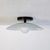 White Dish Flush Mount, 3in Glass Globe, Modern Led Ceiling Light, by Research.Lighting For Sale - Image 8 of 8