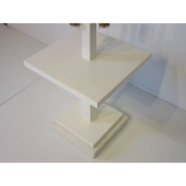 Mid 20th Century Tommi Parzinger Marble and Painted Wood Floor Lamp For Sale - Image 5 of 11