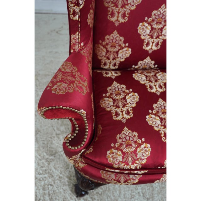 Pair Kindel Winterthur Mahogany Wing Chairs For Sale In Philadelphia - Image 6 of 18
