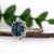 4.05ct London Blue Topaz & Diamond Ring in Solid 14k Gold, Round 9mm, Size 6.75 For Sale - Image 4 of 8
