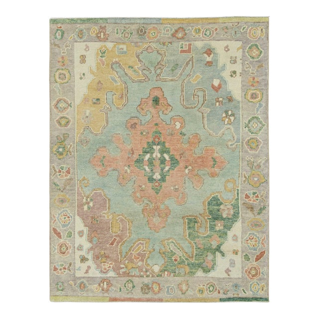Turkish Oushak Rug 5' x 6'4" #20423 For Sale