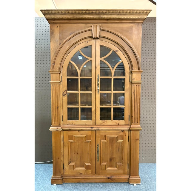 Vintage Rustic Scrubbed Pine Neoclassical Style Cabinet For Sale - Image 11 of 11