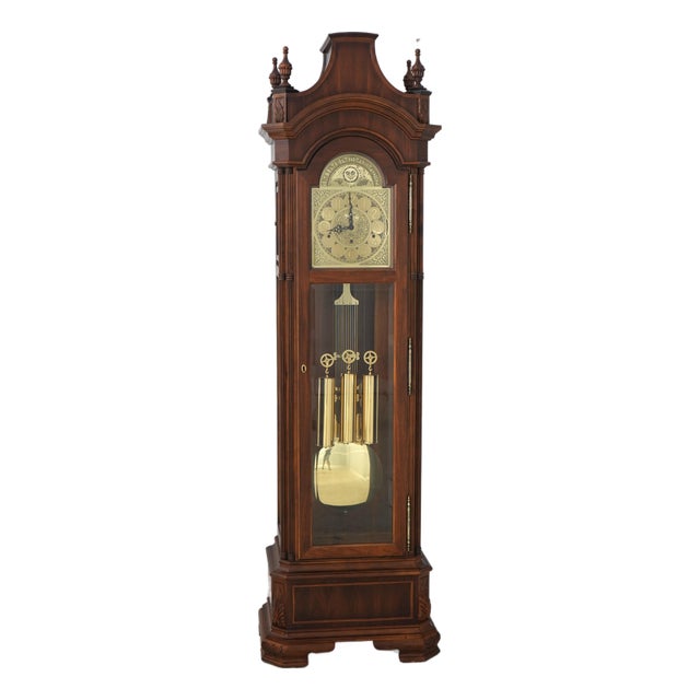 Ridgeway Gothic Walnut Tall Case Grandfather Clock For Sale