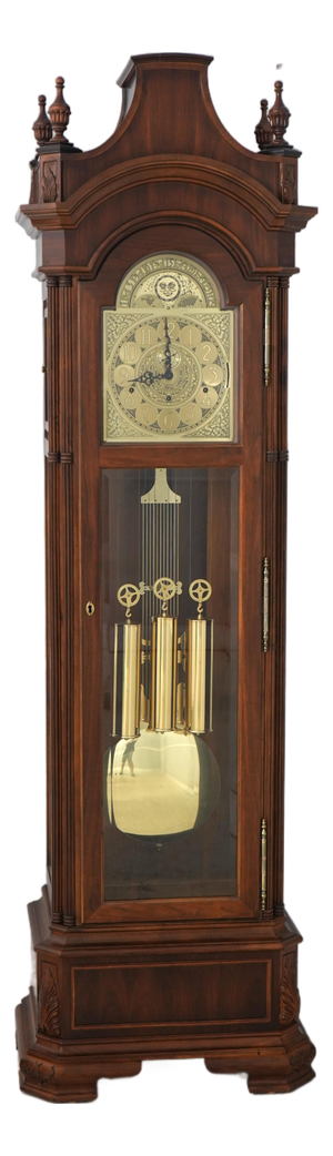 Ridgeway Gothic Walnut Tall Case Grandfather Clock