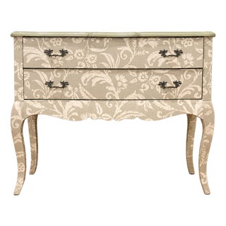 French Provincial Floral Fabric-Wrapped Two-Drawer Chest by Coast to Coast Imports For Sale