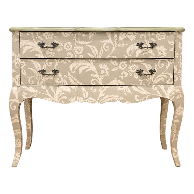 French Provincial Floral Fabric-Wrapped Two-Drawer Chest by Coast to Coast Imports For Sale