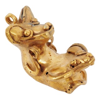 Colombian Taïrona Tumbaga Statuette of Fennec Player For Sale