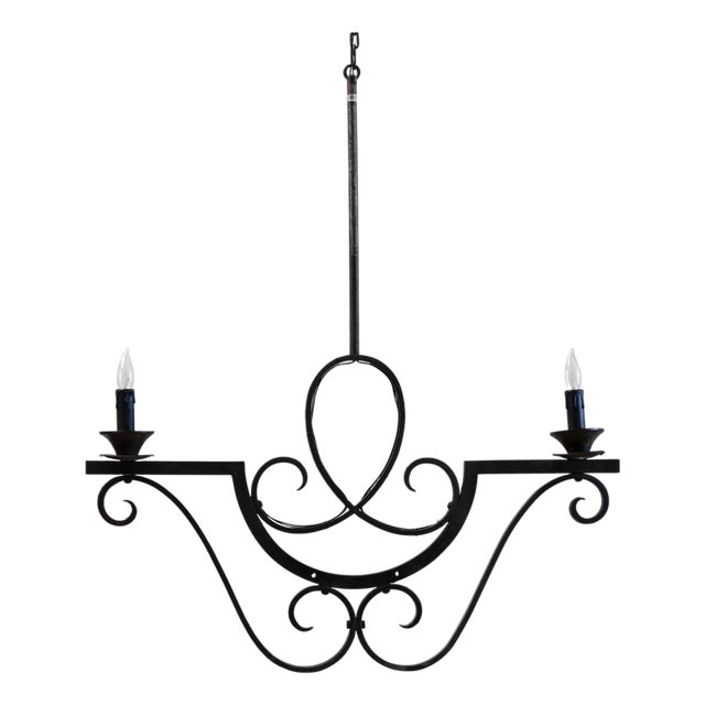1900s French Metal Chandelier For Sale