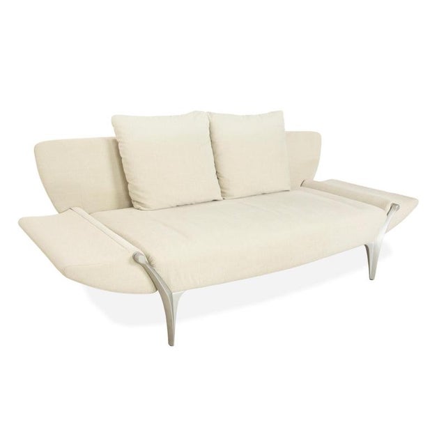 Model 1600 2-Seater Sofa in Cream Fabric from Rolf Benz For Sale - Image 4 of 17