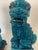 Pair of 1990s Turquoise Foo Dogs on Stands. For Sale - Image 4 of 4