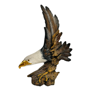 Vintage Hand-Painted Porcelain Bald Eagle Sculpture, Americana Decor, 12”