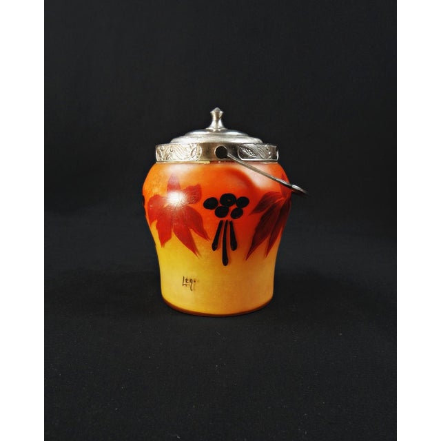 Art Deco Enameled and Painted Glass Biscuit Bucket from Legras-Montjoye, 1920 For Sale - Image 14 of 16