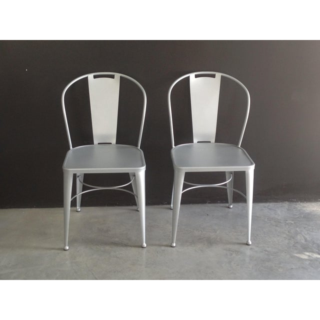 Modern Wrought Iron Garden Chairs - A Pair For Sale - Image 3 of 3