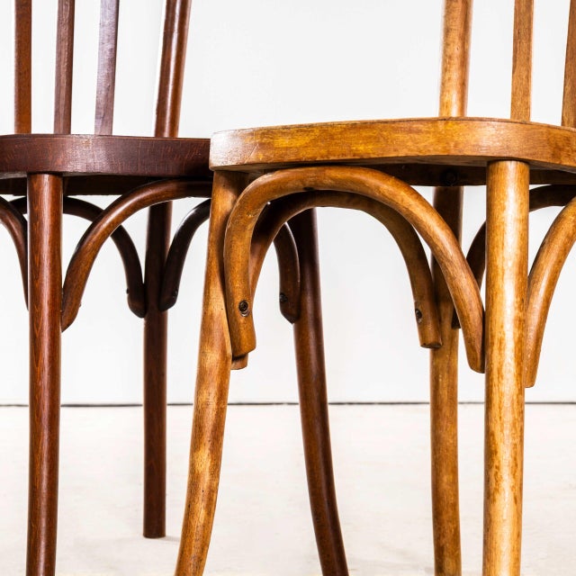 Vintage Honey Oak and Bentwood Dining Chairs, 1950s, Set of 12 For Sale - Image 4 of 11