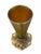 Louis Comfort Tiffany trumpet vase featuring a spiral-twisted, gold iridescent Favrile glass insert set into a cast gilt...