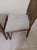 1970s Dining Chair Wood Light Green Uphlostered Seat Cane Back Medium Tone Set of 2 For Sale - Image 4 of 6