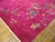 Early 20th Century 1920s Bright Pink Floral Modern Antique Chinese Deco Rug 8' 10" X 11' 6" Knotted Wool Carpet For Sale - Image 5 of 6