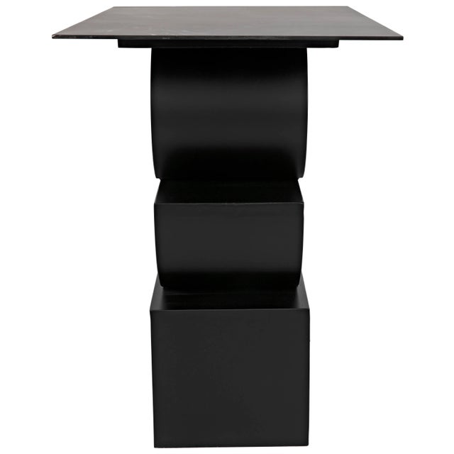 Black NOIR Shape Side Table in Black Metal For Sale - Image 8 of 12