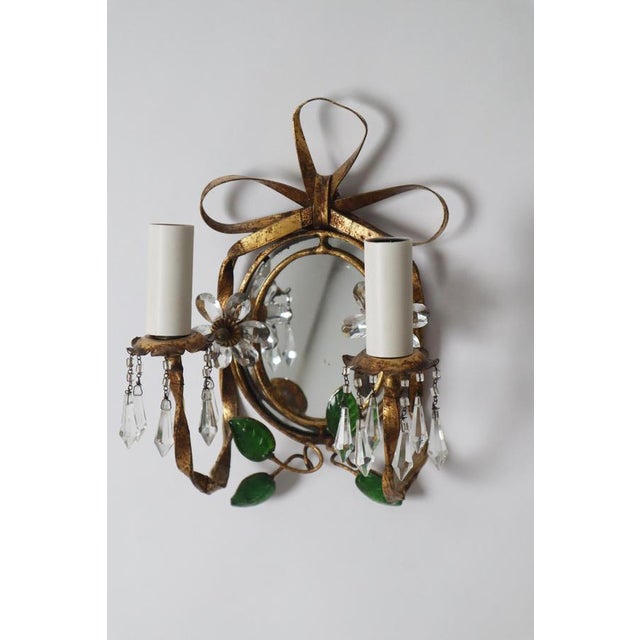 Hollywood Regency Floral Wall Lamp from Maison Baguès, 1950s For Sale - Image 10 of 13