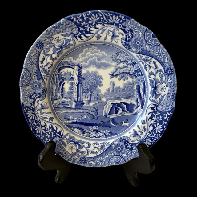 Ceramic Late 20th Century Spode Blue Traditional Transferware Plates - Set of 4 For Sale - Image 7 of 8