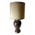 Vintage Cowhide Leather Ginger Jar Table Lamp With Frederick Cooper Shade For Sale
