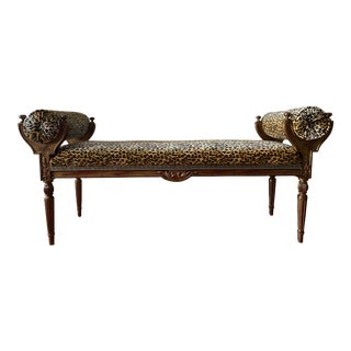 Late 20th Century Vintage Leopard Bench For Sale