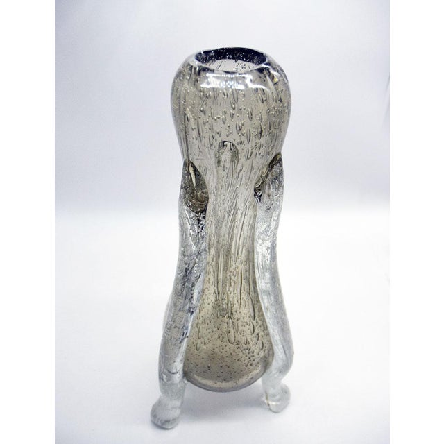 Claire Falkenstein rare sculpture vase for Salviati Murano Venice Biennale 1972. Large bubbly glass vase. Central part in...