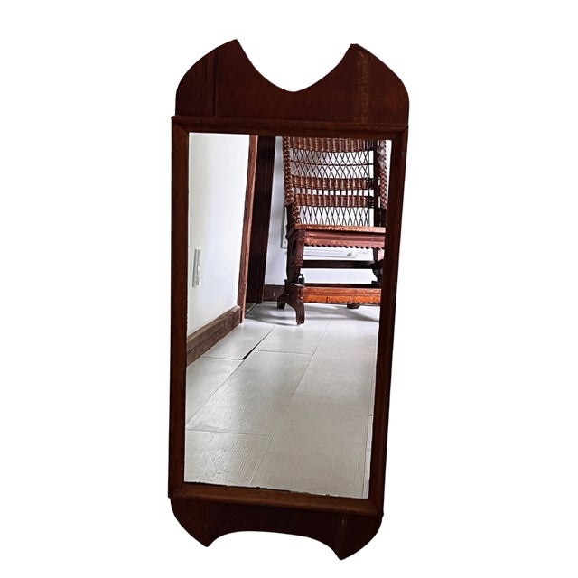1940s Mid-Century Modern Wood Framed Mirror For Sale - Image 5 of 7