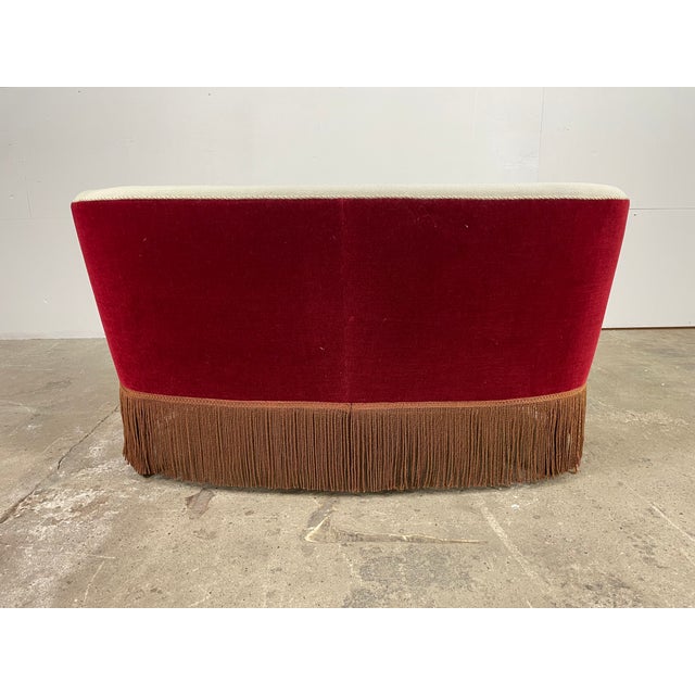 1970s Danish Two-Seater Sofa in Velour with Floral Upholstery, 1970s For Sale - Image 5 of 9