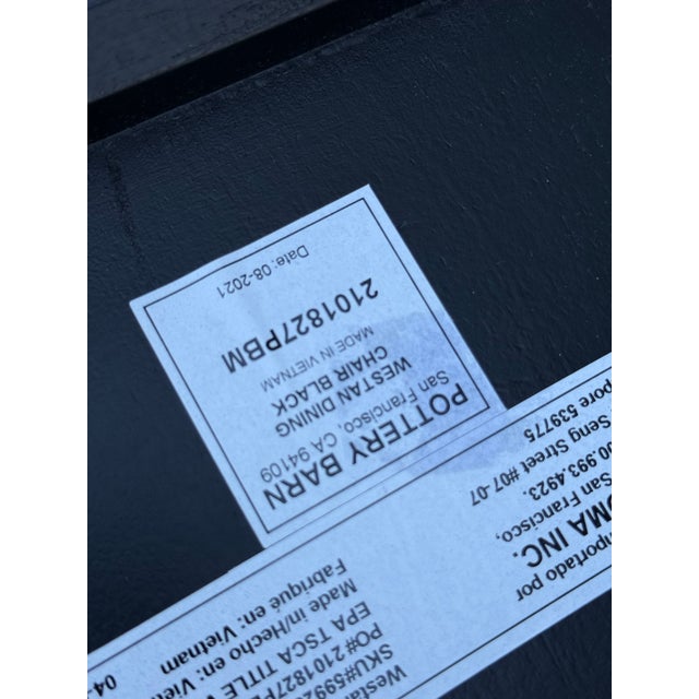 Pottery Barn Westan Farmhouse Style Black Dining Chairs - A Pair For Sale - Image 11 of 12
