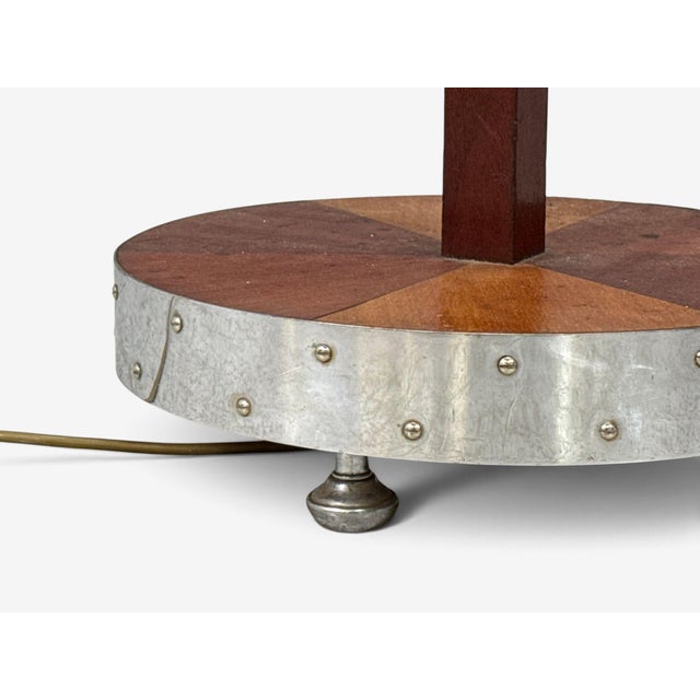 1930s Swedish Art Deco, Floor Lamp, Mahogany, Chrome For Sale - Image 11 of 13
