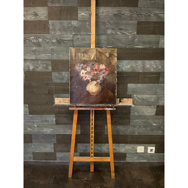 Otto Vautier, Flowers in a Vase, Oil on Canvas For Sale - Image 9 of 11