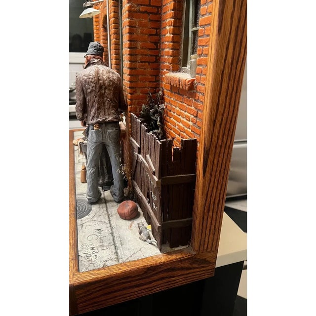 1975 Sculpture CityScapes "Yesterday;s News" by Michael Garman For Sale - Image 4 of 12