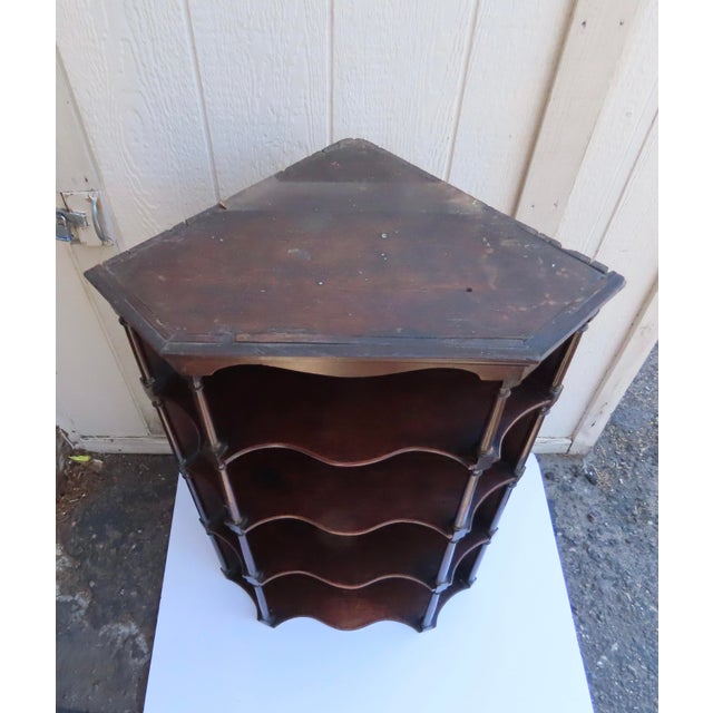 Wood English Mahogany Open Shelves Corner Cabinet For Sale - Image 7 of 9