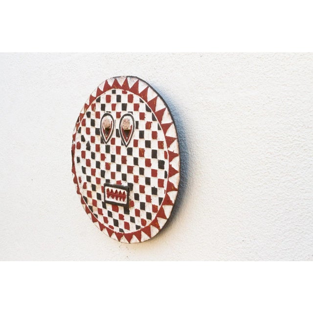 Vintage Red, Black & White Bobo Mask For Sale - Image 4 of 10