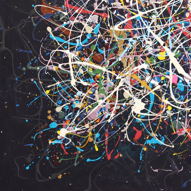Cosmic Soup - Original Large Abstract Expressionist Drip Acrylic Painting For Sale - Image 4 of 9