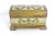 Gold Vintage Musical Florentine Domed Wood Jewelry Box White Gold Italian Style For Sale - Image 8 of 10