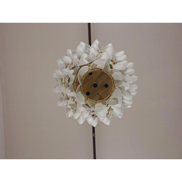 Large Chandelier in Brass with Transparent Tongues and Murrina Lattices from La Murrina, 1970s For Sale - Image 6 of 7